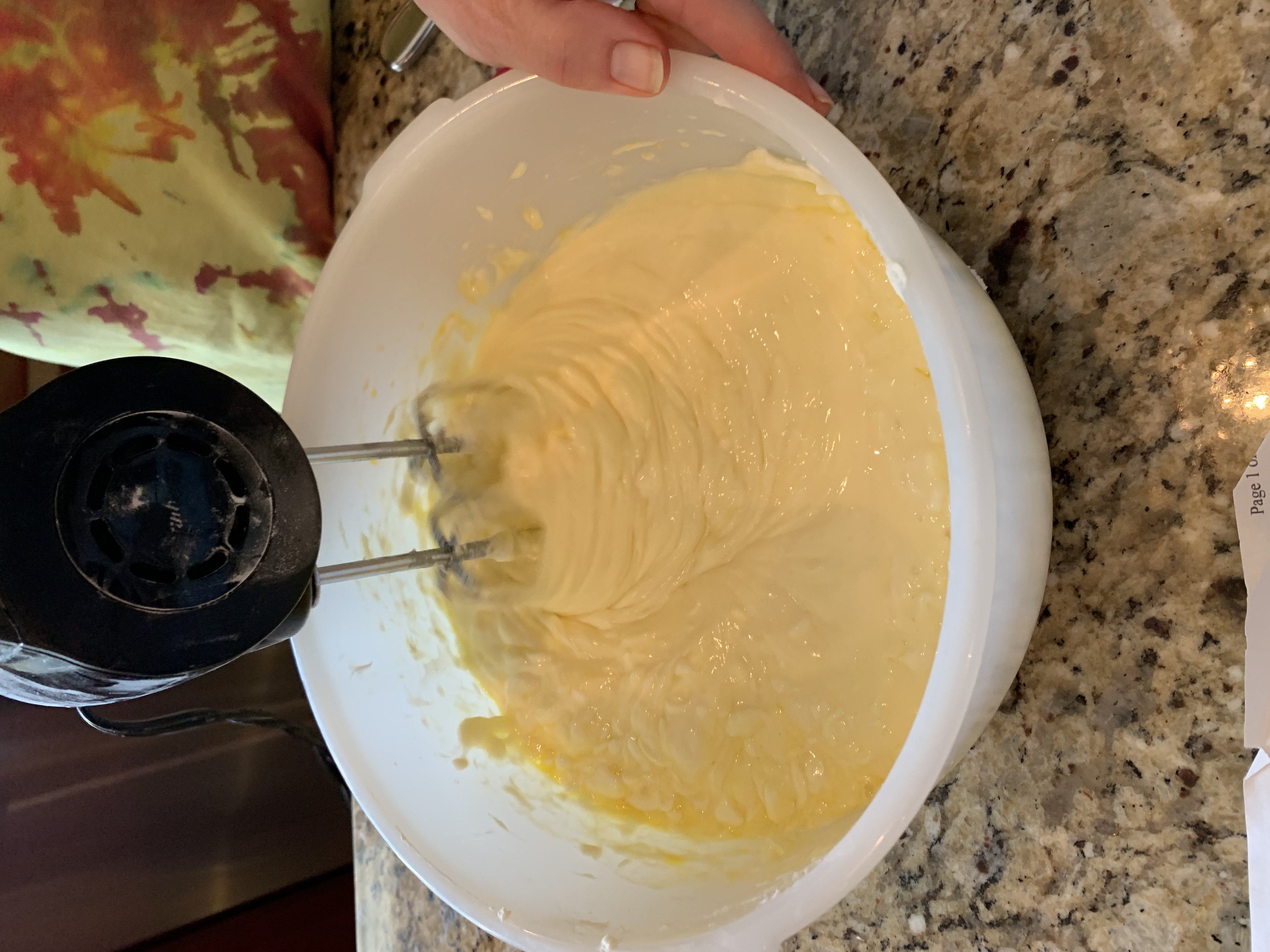 The eggnog cheesecake mixing bowl